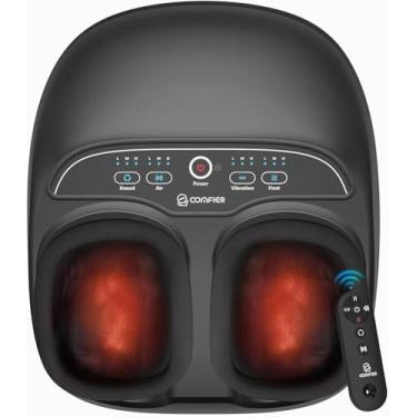 Imagem de COMFIER Massageador De Pés Shiatsu Com Aquecimento, Aparelho Para Fascite Plantar E Neuropatia, Presentes Ele/Ela, Controle Remoto, Função Pausa, Tamanho Masculino 13, Massagem