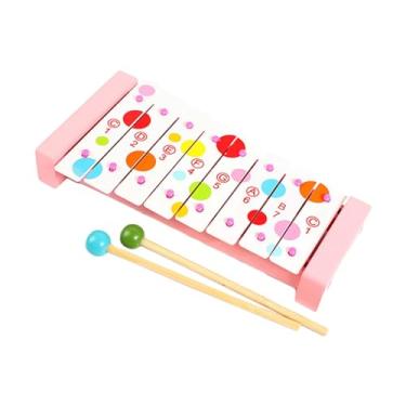 Imagem de Dynwave Instrumento musical de percussão, xilofone com marretas, xilofone para crianças, brinquedo musical para jogadores, faixa para iniciantes, presente de, Rosa 24x11x4cm