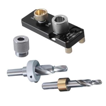 Imagem de IEUDNS Ferramenta auxiliar de perfuração de de alumínio para marcenaria 20/30/40, gabarito de perfuração profissional portátil, Preto