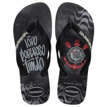 Imagem de Havaianas Chinelo Top Times Corinthians Unissex Coleção 2025/2026 (Preto, BR, Adulto, Faixa Numérico, M, 45, 46)