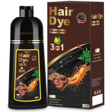 Imagem de Shampoo de tintura de cabelo Sminktec 3 em 1 Herbal Castanho Escuro 50