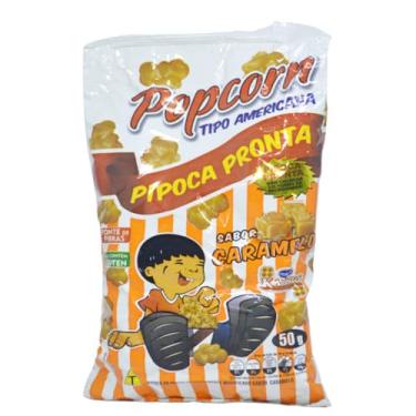 Imagem de Pipoca Pronta Sabor Caramelo 50gr Popcorn Karintó (10 unidade)