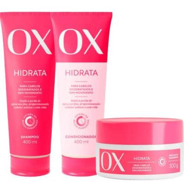 Imagem de Kit Shampoo Ox Hidrata 400ml +Condicionador Ox Hidrata 400ml + Máscara