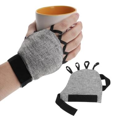 Imagem de Zipcase Luvas pesadas para tremores para proporcionar estabilidade à mão e melhorar a destreza das mãos, pesos de escrita perfeitos e ferramenta de fortalecimento da mão (1/9 kg, esquerda) cinza