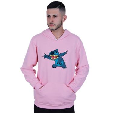 Imagem de Moletom Unissex Canguru Lilo Stitch Risada - Lafre, Rosa claro, GG