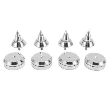 Imagem de Isolamento do alto -falante Spike Aluminum Licloy Isolador Pesquisa de pés Papskes M6 Thread Silver Alta densidade vibração amortecedor para CD DVD player amplificador
