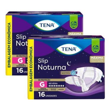 Imagem de Kit 2 Fralda Geriátrica Tena Slip Noturna Tamanho G com 16 Unidades