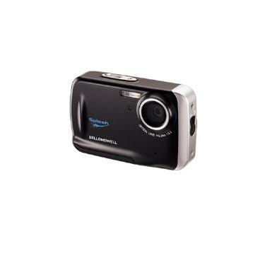 Imagem de Câmera digital Bell & Howell Splash WP5 impermeável de 12 MP com zoom 5X, LCD de 2,7 polegadas, obturador de sorriso, SD de 2 GB - Preto