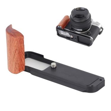 Imagem de SZZCNOX Suporte em L para câmera X-T30 II/X-T30, cabo de madeira compatível com câmeras Fuji Fujifilm XT20 II/XT20/XT10 II/XT10, suporte de metal com placa de liberação rápida Arca com orifício