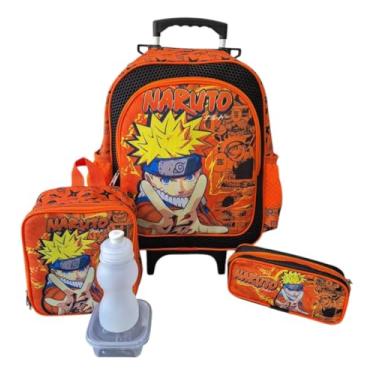 Imagem de Kit Mochila Escolar Infantil Narut Anime Uzumaki Rodinhas G