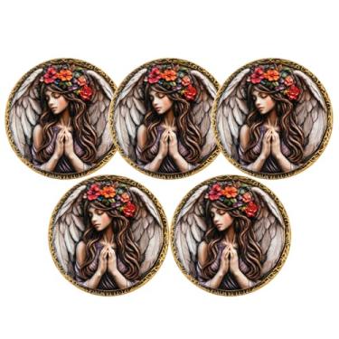 Imagem de 5Pcs Psalm 91:11-12 Challenge Coin - Guardian Angel Prayer Coin, Double-Sided Christian Collectible Token of Protection and Faith, 1.57 Inch