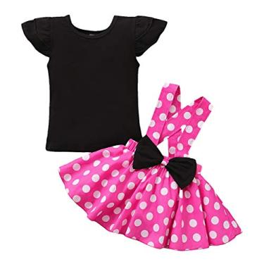Imagem de Conjunto de saias para bebês meninas com babados + conjunto de saia de bolinhas com laço, Pink Short, 18-24 meses