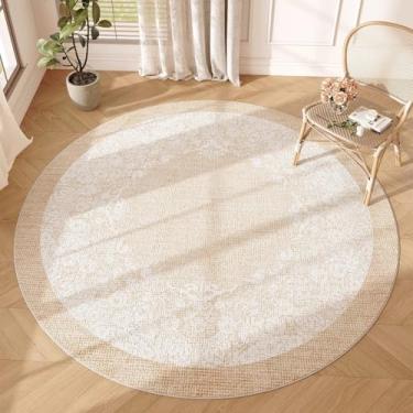 Imagem de Tapete de pelúcia redondo e grosso para decoração de quarto em estilo moderno para sala de estar, tapete de cabeceira macio e fofo, lavável, para vestiário (200x200 cm/F)