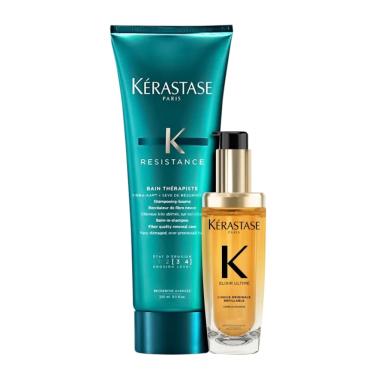 Imagem de Kit Kérastase Shampoo Résistance+Elixir Ultime L`Huile 75ml