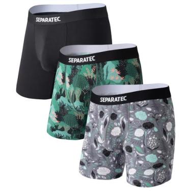 Imagem de Cuecas boxer, roupa íntima masculina separada com bolsa dupla para Hal