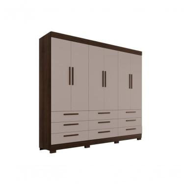 Imagem de Roupeiro Dinamarca Sem Espelho 6 Portas 9 Gavetas Salleto Savana/off White