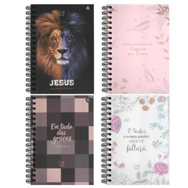 Imagem de Caderno Espiral Capa Dura 1x1 - 80 Folhas - Cristo - Animativa - SAO D