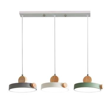 Imagem de Lustre de iluminação LED Nordic Macaron Color Pendant Light com abajur de metal Luz suspensa para ilha de cozinha Sala de estar Quarto Cabeceira Sala de jantar Corredor Luminária de teto (lo