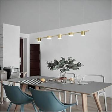 Imagem de Lustre moderno LED, minimalista - Lustre de restaurante, moderno, minimalista, longo, luminária de mesa de jantar, balcão de bar, lustre longo, decoração moderna