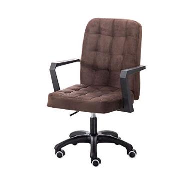 Imagem de Assento de flanela com rotação de levantamento ergonômico para computador executivo, encosto baixo, altura ajustável, computador doméstico para estudantes, apartamento, escritório