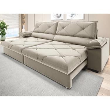 Imagem de Sofá com Usb Retrátil Reclinável Nice 2,10m Areia