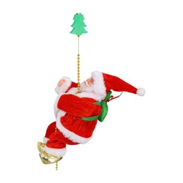 Imagem de Lilihuimaoyi Enfeite de Papai Noel, Lareira, Pingente de Natal, Figura de Natal, Prateleira, Corda de Escalada Elétrica.