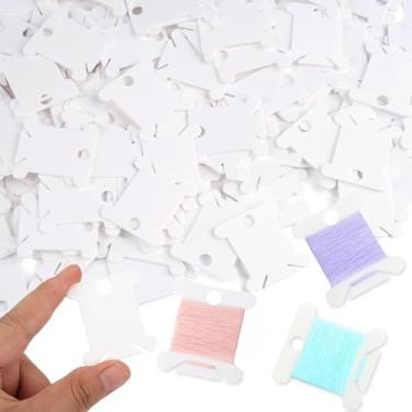 Imagem de 200 peças de bobinas de fio duro bordadas de plástico, suprimentos de bordado, suporte organizador de cartões DIY, bobina para máquina de costura cruzada, suporte de armazenamento de linha, para