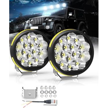 Imagem de NAVOROGE Kit de luz branca Offroad LED, combo spot flood de 12 cm, cápsulas de LED 34.000LM com atirador lateral, 3 modos de luzes auxiliares super brilhantes para caminhões ATV UTV Pickup - pacote