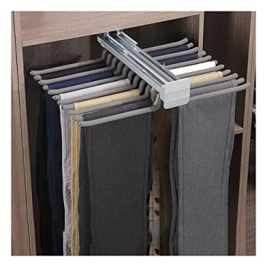 Imagem de Cabides para calças, suporte para calças deslizantes com 22 braços, organizadores de cabide de roupas, organizador de armário para calças (cor: cinza, tamanho: 46 x 58,5 cm), cinza