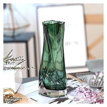 Imagem de Vaso de vidro geométrico criativo estilo europeu sala de estar planta de água arranjo de flores, vaso ornamentos de decoração de mesa vaso de decoração de casa (tamanho : CH) ()