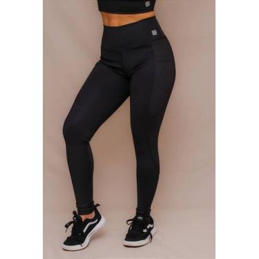 Imagem de Legging Confort Bolso Treino Corrida - Preto - Tecido Power Blackout -