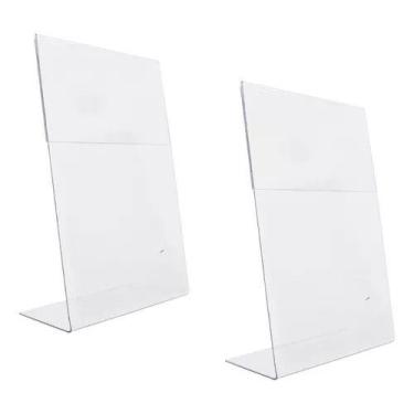 Imagem de Kit 03 Un Display Expositor Acrílico A4 L Cristal Balcão - Loja Dinka