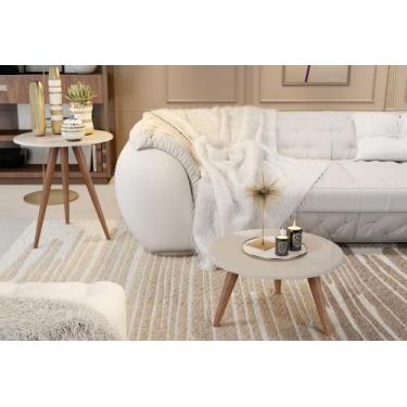 Imagem de Conjunto de Mesas Centro e Lateral Natália Off White - J3 Móveis