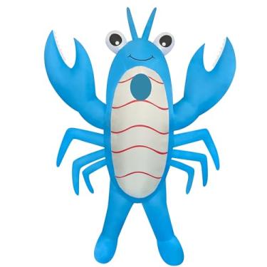 Imagem de eLUUGIE Fantasia inflável de lagosta de lagosta para adultos, fantasia de boby completo para Halloween/carnaval/carnaval (azul)