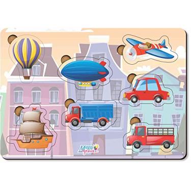 Imagem de Brinquedo Educativo Jogo Quebra Cabeça Infantil Em Madeira Meios de Transporte - Mega Impress