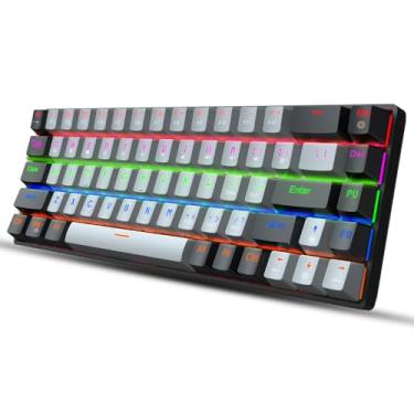 Imagem de Teclado Mecânico Gamer RGB 68 Teclas Switch Azul com Cabo Destacável e Conexão USB-C Layout US