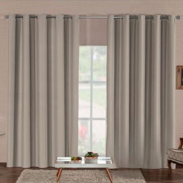 Imagem de Cortina Blackout Quarto Em Tecido Premium Totalmente Opaca E Antirruído Para Melhor Sono(CINZA,4,00M x 2,80M)