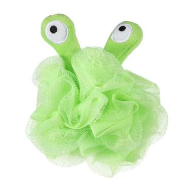 Imagem de Esponja de bucha de banho de desenho animado para banho 14 x 12 cm, verde, 1 peça