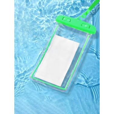 Imagem de Bolsa de telefone à prova d'água para o verão, capa de telefone à prova d'água, bolsas secas adequadas para telefones celulares abaixo de 7,2 polegadas, necessidades de praia para parque aquático