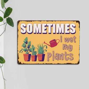 Imagem de Presentes engraçados para amantes de plantas de jardinagem para mulheres placa de estanho de jardim para casa jardins estufa sala de estar quarto quintal decoração ao ar livre I Wert My Plants placa