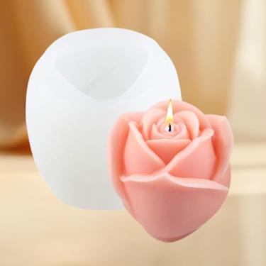 Imagem de Moldes de sabão de silicone rosa, moldes de vela de resina para fabricação de velas, resina, aromaterapia, cera de gesso, sabonete, argila artesanal