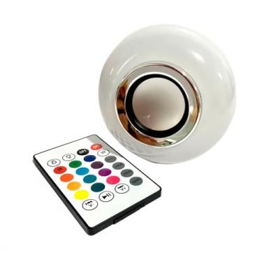 Imagem de Lampada Bluetooth Luz Rgb Música Caixinha Som C/Controle Não Contem Cor Branco Frio