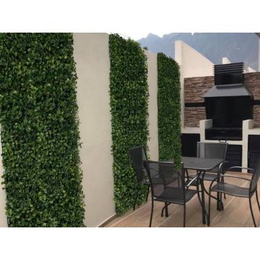 Imagem de 4 Placas de grama buxinho artificiais 25x25 jardim vertical - DE27095 
