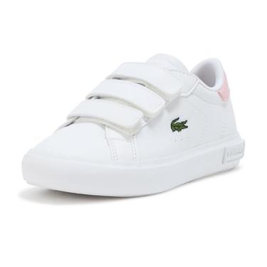 Imagem de Lacoste Tênis infantil Powercourt, branco e rosa claro, 42