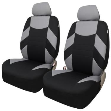 Imagem de Champlus Capas de assento de carro, 2 capas de assento dianteiras de malha respirável durável, ajuste universal, carros, SUVs, caminhões, mini vans, compatível com airbag, fácil de instalar