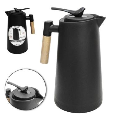 Imagem de Garrafa Termica Com Ampola De Vidro Gatilho Passaro Preta 1L