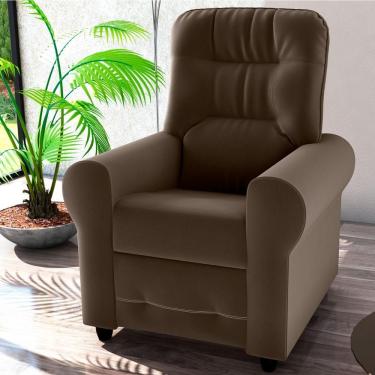 Imagem de Poltrona Reclinável Para Descanso Guaíra Veludo Marrom