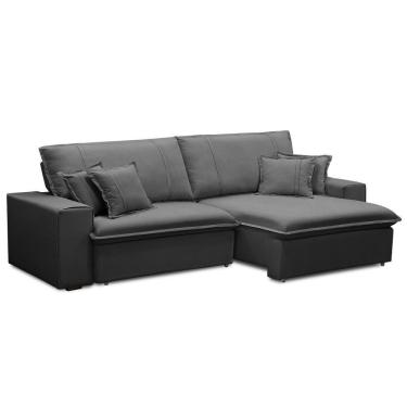 Imagem de Sofá Retrátil Reclinável Para Sala 3 Lugares 230cm Varsov F04 Veludo Cinza Escuro - Lyam Decor