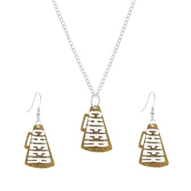 Imagem de Brincos de torcida para o dia de jogo, cheerleader megafone, berloque, colar, para mulheres, treinador, mãe, líder de torcida, presente de líder de torcida, acessórios para líderes de torcida, Medium