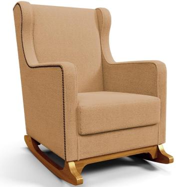 Imagem de Poltrona De Amamentação Com Balanço Mavie L02 Bouclê Mostarda - Lyam Decor